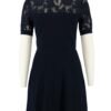 black lace paneled knit dress
