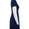 navy blue pleated knitted dress