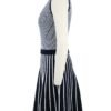 black and white striped sleeveless knitted dress
