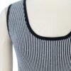 black and white striped sleeveless knitted dress