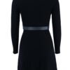 black knitted dress with heart buckle belt