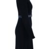 black knitted dress with heart buckle belt