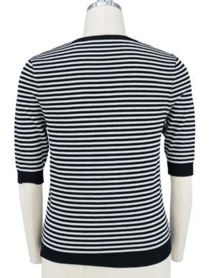 black & white striped knitted pullover