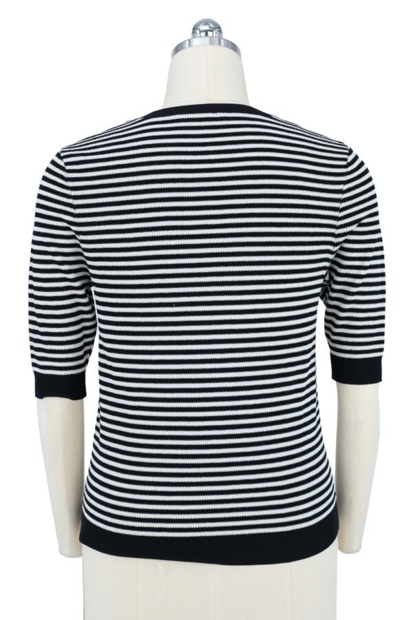 black & white striped knitted pullover