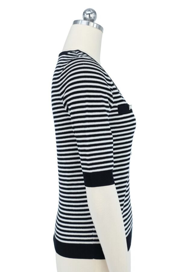 black & white striped knitted pullover