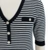 black & white striped knitted pullover