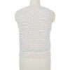 beige and white woven pattern sleeveless knitted vest