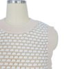 beige and white woven pattern sleeveless knitted vest