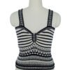 black and white striped crochet knitted camisole