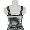 black and white striped crochet knitted camisole