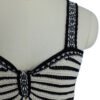 black and white striped crochet knitted camisole