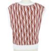brown and white wavy pattern sleeveless knitted vest