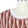 brown and white wavy pattern sleeveless knitted vest